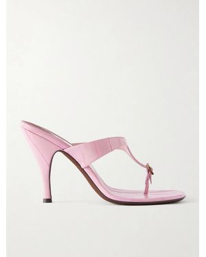 Herbert Levine Kiss And Tell 100 Embellished Textured-Leather Sandals - Pink