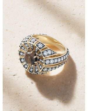 BY PARIAH Aurora 14-Karat, Rhodium-Plated, Quartz And Diamond Ring - Natural