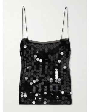 16Arlington Suero Paillette-Embellished Chiffon Top - Black