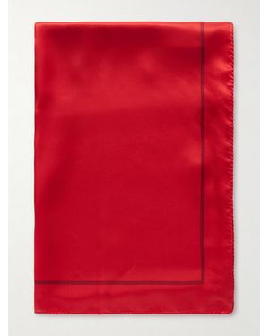 Saint Laurent Cassandre Printed Silk-Satin Scarf - Red