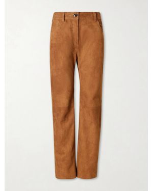 Magda Butrym Suede Corduroy Straight-Leg Trousers - Brown