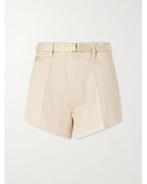 RÙADH The Grier Belted Organic Cotton-Twill Shorts - Natural