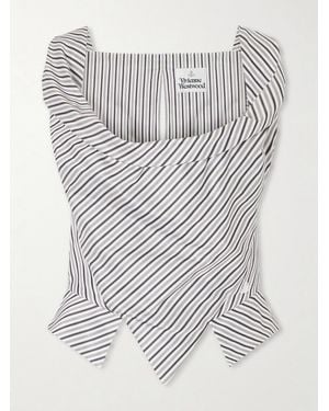 Vivienne Westwood Sunday Asymmetric Striped Cotton-Poplin Blouse - White