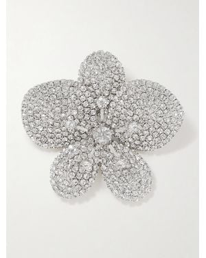 Jennifer Behr Kiarra Rhodium-Plated Crystal Brooch - White