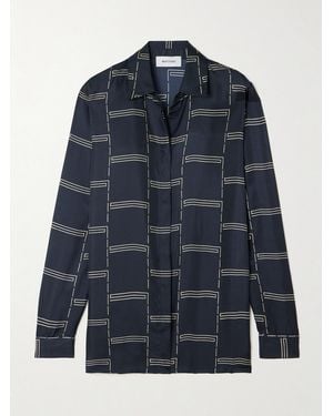 Matteau Printed Silk-Twill Shirt - Blue