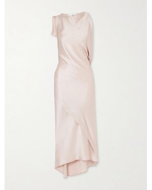 Victoria Beckham Draped Satin Midi Dress - Pink