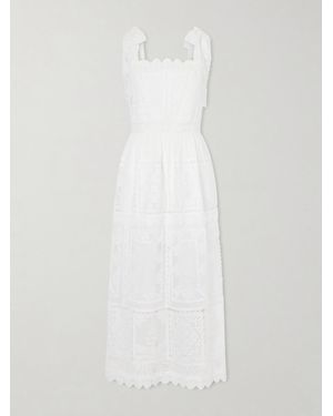 Zimmermann Aster Scalloped Lace-Trimmed Maxi Dress - White