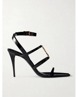 Saint Laurent Cassandra Embellished Patent-Leather Court Shoes - Black