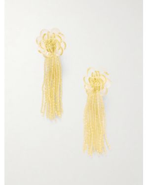 Oscar de la Renta Flower Chandelier-Tone Earrings - Mettallic
