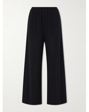 TOTEME Cotton And Silk-Blend Wide-Leg Trousers - Blue