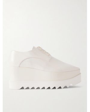 Stella McCartney Elyse Vegetarian Patent-Leather Platform Brogues - Natural