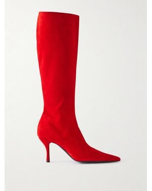 Magda Butrym Suede Knee Boots - Red
