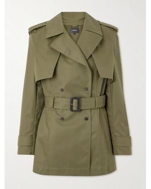Mackage Adva Doppelreihige Jacke Aus Twill Mit Falten Und Gürtel - Grün