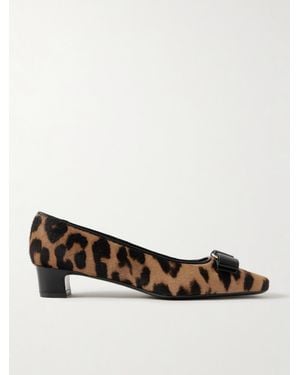 Ferragamo Rirri Pumps Aus Kalbshaar Mit Leopardenprint Und Lederbesätzen - Braun