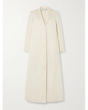 Abadia Nouf Cotton-Blend Moire Coat - Natural