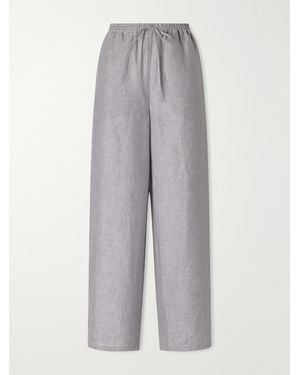 Eres Bienheureux Linen Straight-Leg Drawstring Trousers - Grey