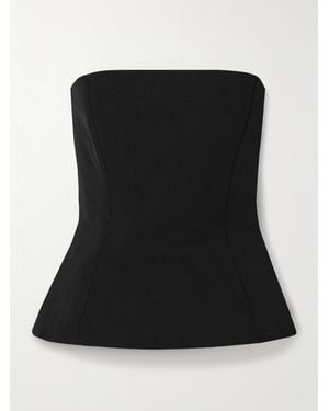 Jean Paul Gaultier Strapless Paneled Twill Bustier Top - Black