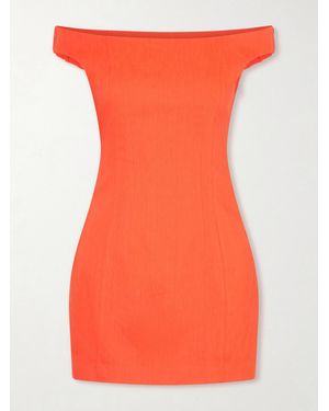 SIR. Elodie Off-Shoulder Linen-Blend Mini Dress - Orange