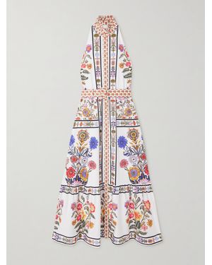 Borgo De Nor Biba Maxikleid Aus Baumwollpopeline Mit Blumenprint - Weiß