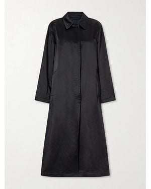 Dries Van Noten Mantel Aus Satin Aus Einer Baumwollmischung - Schwarz
