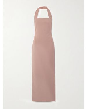 Solace London Neckholder-Robe Aus Crêpe Mit Raffungen - Weiß
