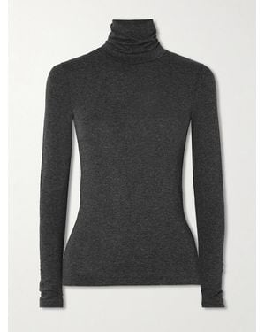 Agolde Pascale Stretch-Jersey Turtleneck Top - Black