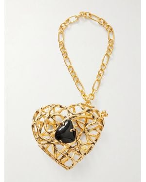 Saint Laurent Tone And Stone Keychain - Metallic