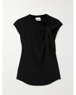 Isabel Marant Nayda Knotted Cotton-Jersey Top - Black