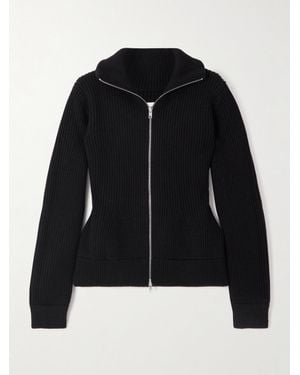 Maison Margiela Ribbed Wool Cardigan - Black
