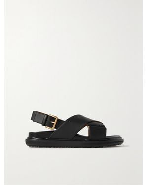 Marni Fussbett Leather Slingback Sandals - White
