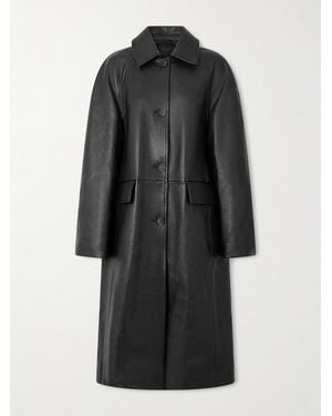 TOTEME Panelled Textured-Leather Coat - Black