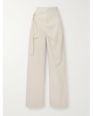 GAUGE81 Carlow Knotted Draped Crepe Wide-Leg Trousers - Natural