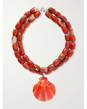 Julietta Luma-Tone, Jasper, Resin And Shell Necklace - Red