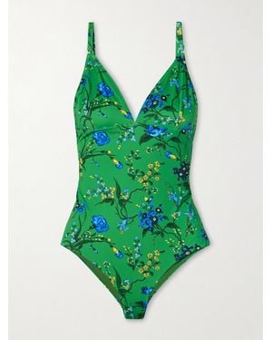 Erdem Floral-Print Swimsuit - Green