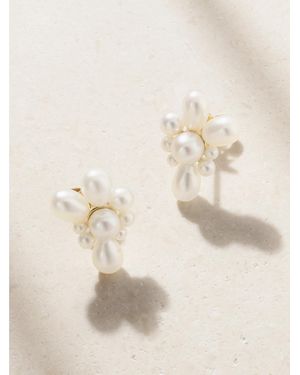 Sophie Bille Brahe Petite Amis Fleur 14-Karat Recycled Pearl Earrings - Natural