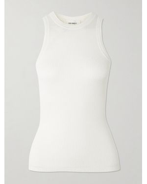 Lisa Yang Amya Ribbed Cotton And Cashmere-Blend Tank - White