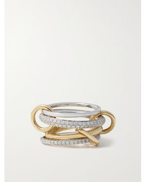 Spinelli Kilcollin Vega Set Of Four Sterling And 18-Karat Diamond Rings - Natural