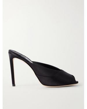Jimmy Choo Brigitte 100 Satin Mules - Black