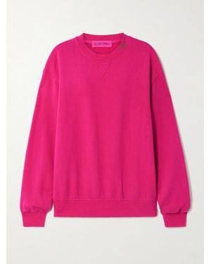 The Elder Statesman Embroidered Cotton-Blend Jersey Sweatshirt - Pink