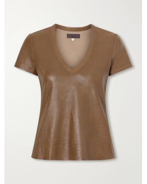 Stouls Gigi Leather T-Shirt - Brown
