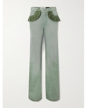 Loewe Paula's Ibiza Fringed High-Rise Straight-Leg Jeans - Green