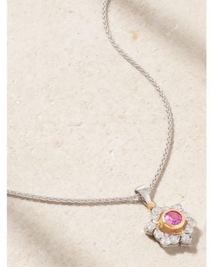 Buccellati 14-Karat And Diamond And Sapphire Necklace - Natural