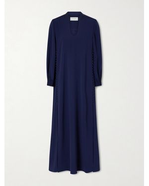 La Ligne Francine Button-Detailed Crepe Maxi Dress - Blue