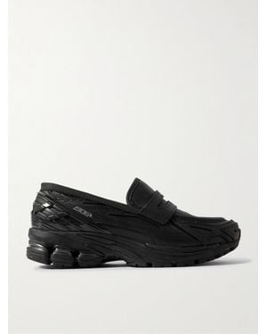 New Balance 1906L Rubber-Trimmed Leather Slip-On Trainers - Black