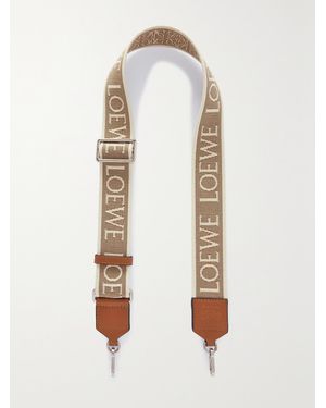 Loewe Anagram Schulterriemen Aus Canvas Mit Jacquard-Motiven Und Lederbesatz - Braun