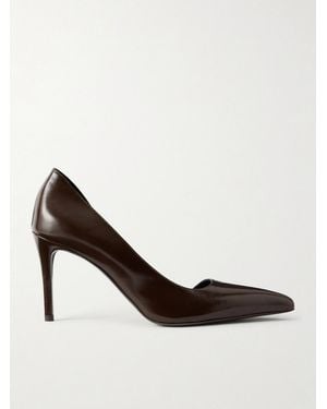 KHAITE Jett D'Orsay Leather Court Shoes - White