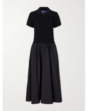 Polo Ralph Lauren Crocheted Cotton-Poplin Maxi Dress - Black