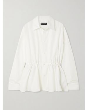 Balenciaga Hourglass Gathered Cotton-Poplin Shirt - Natural