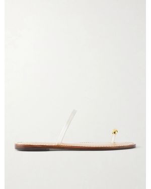 Amanu The Kibera Embellished Satin Sandals - Natural