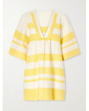 lemlem Belkis Striped Cotton Kaftan - Yellow